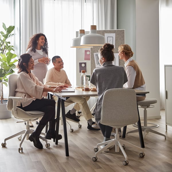 TROTTEN desk, beige/anthracite, 120x70 cm