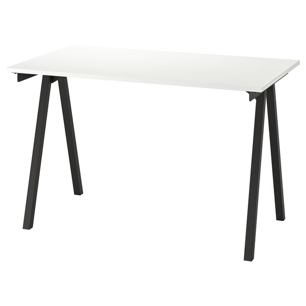 TROTTEN desk, white/anthracite, 120x70 cm