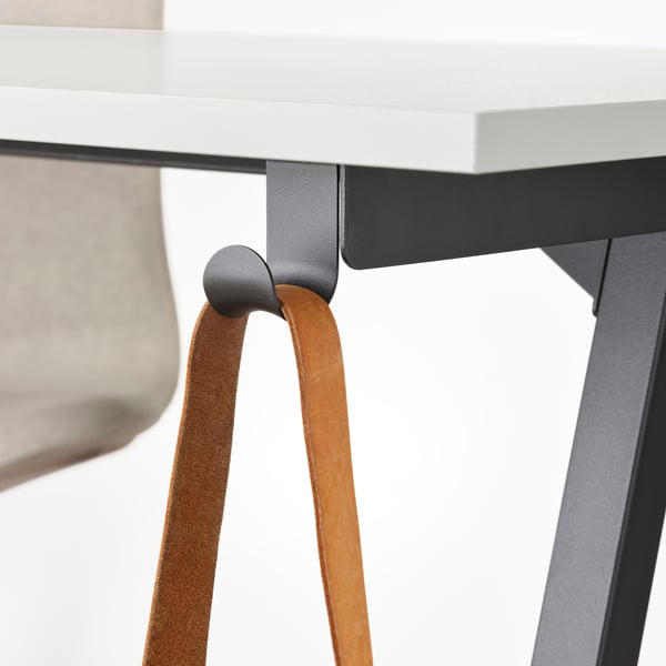 TROTTEN desk, white/anthracite, 160x80 cm