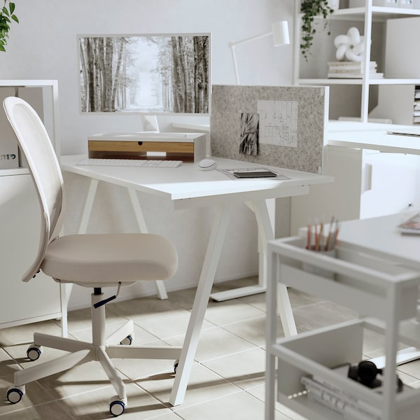 TROTTEN - Desk, white, 120x70 cm