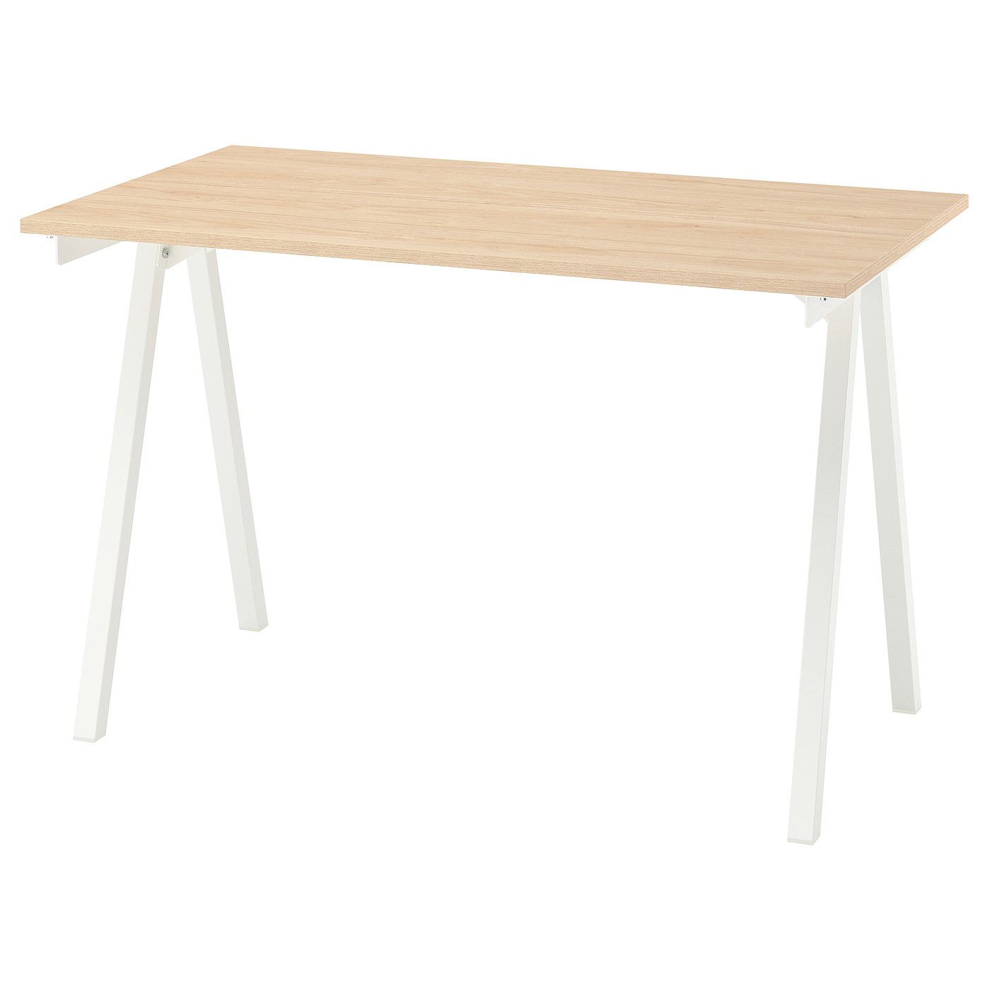 TROTTEN desk, ash effect/white, 120x70 cm