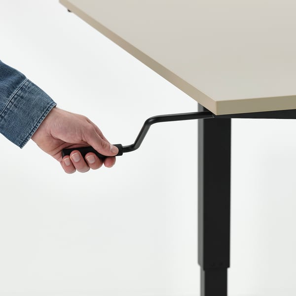 TROTTEN desk sit/stand, beige/anthracite, 120x70 cm