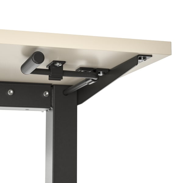 TROTTEN - TROTTEN Desk sit/stand, beige/anthracite, 120x70 cm
