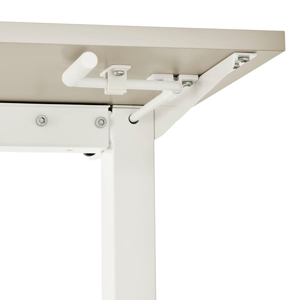 TROTTEN desk sit/stand, beige/white, 160x80 cm