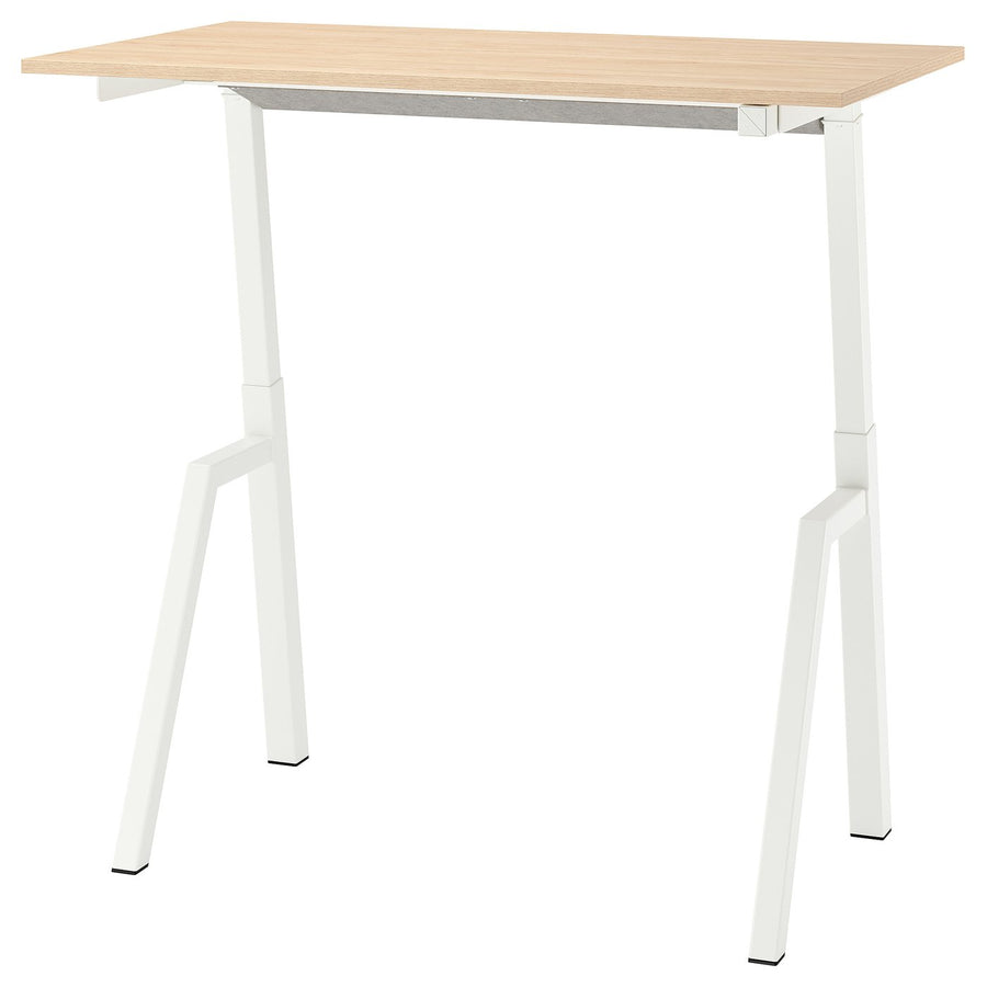TROTTEN desk sit/stand, electric ash effect/white, 120x70 cm