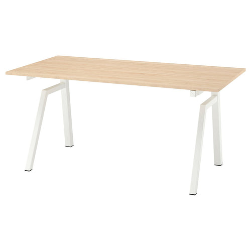 TROTTEN desk sit/stand, electric ash effect/white, 160x80 cm