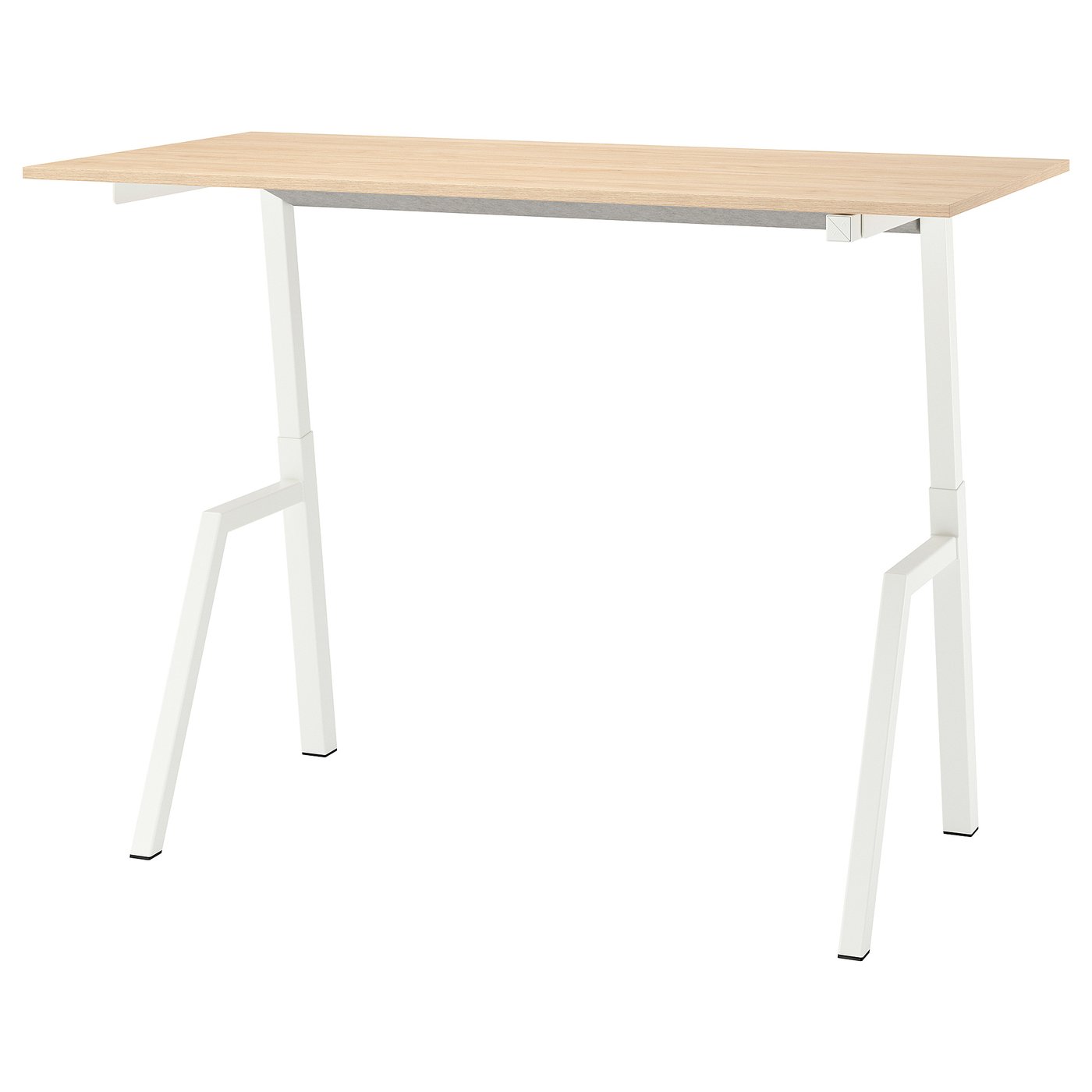 TROTTEN desk sit/stand, electric ash effect/white, 160x80 cm