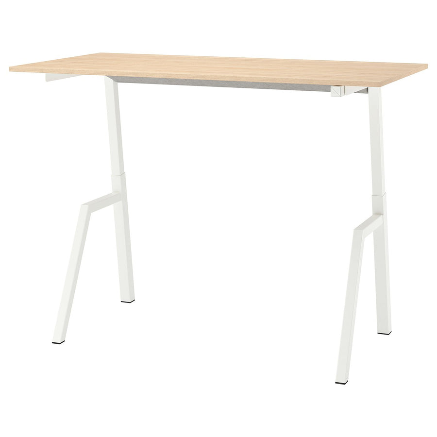 TROTTEN desk sit/stand, electric ash effect/white, 160x80 cm