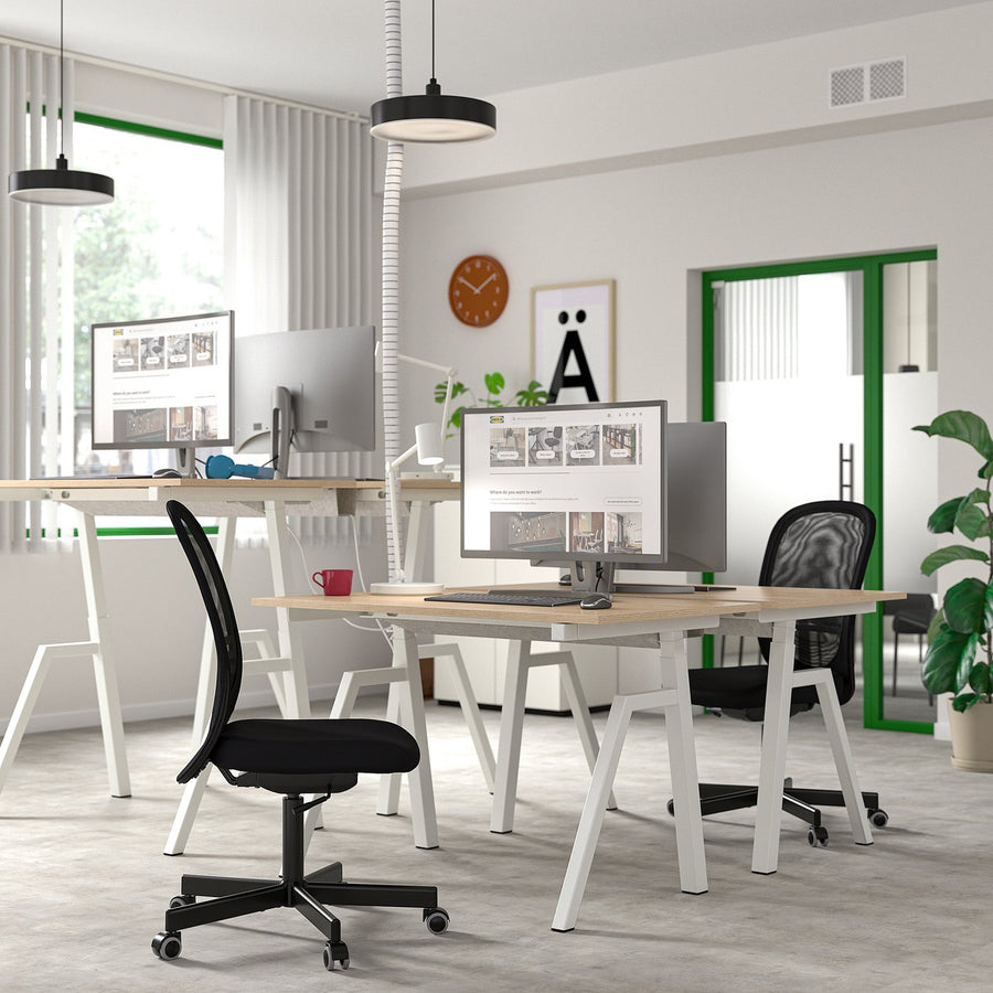 TROTTEN desk sit/stand, electric ash effect/white, 120x70 cm