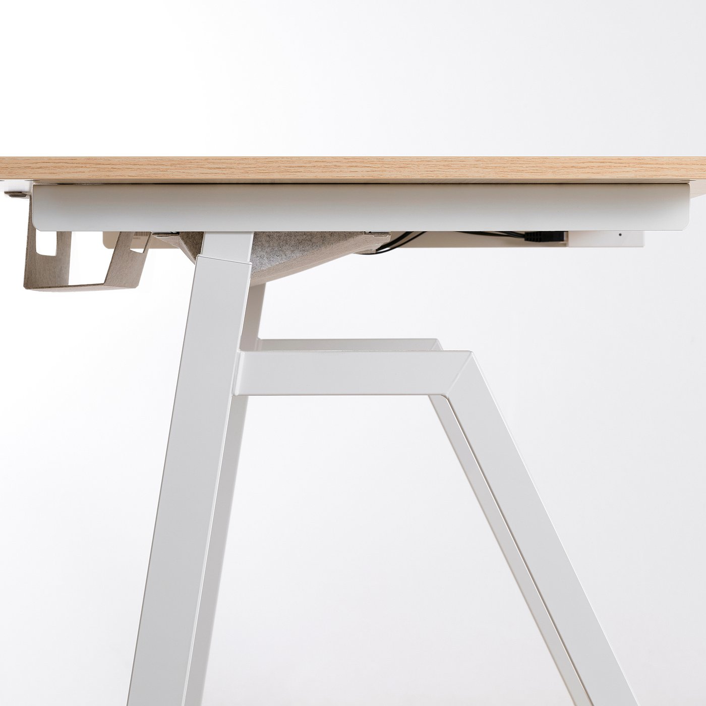 TROTTEN desk sit/stand, electric ash effect/white, 160x80 cm