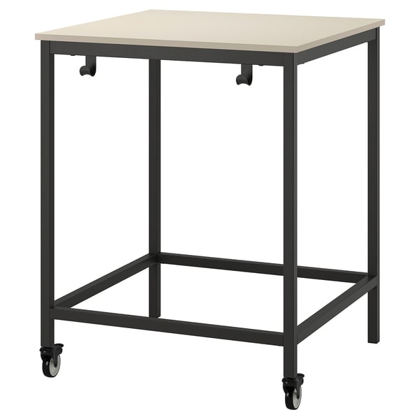 TROTTEN - TROTTEN Table, beige/anthracite, 80x80 cm
