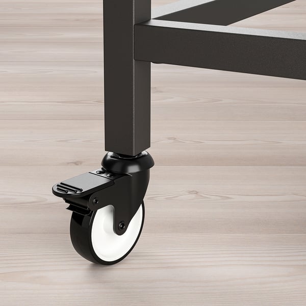 TROTTEN table, beige/anthracite, 80x80 cm