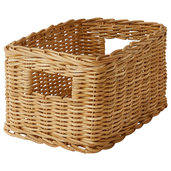 TRUMMIS basket, handmade rattan, 18x25x14 cm