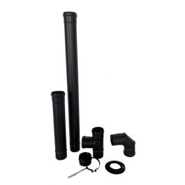 ENAMELLED PELLET PIPE KIT THICKNESS 0.8 MM DIA80 MM BLACK