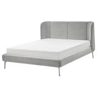 TUFJORD upholstered bed frame, Tallmyra white/black, 180x200 cm