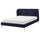 TUFJORD - Upholstered bed frame, Tallmyra blue-black, 180x200 cm - Length: 223 cm Width: 204 cm Height of footboard: 38 cm Height of headboard: 109 cm Length of mattress: 200 cm Width of mattress: 180 cm Height of space under the bed: 20 cm.