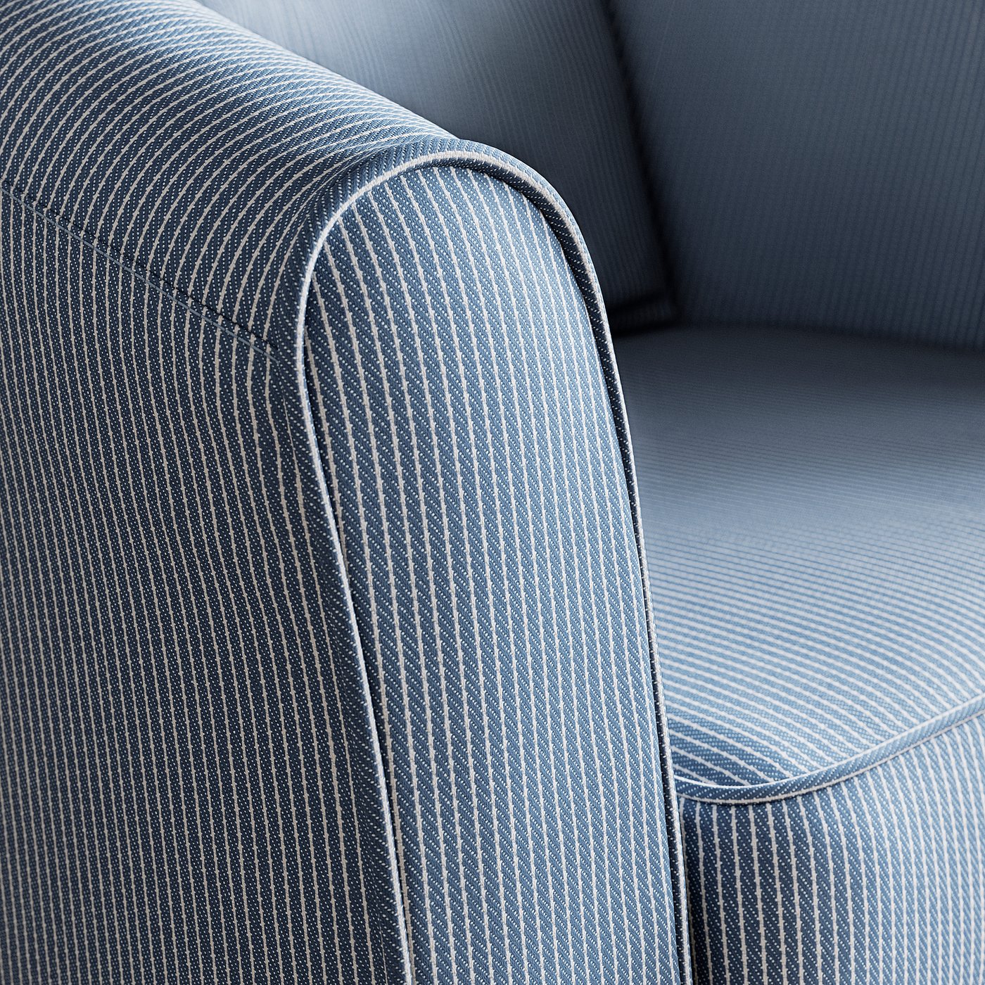 TULLSTA cover for armchair, Sjölyckan dark blue/beige stripe