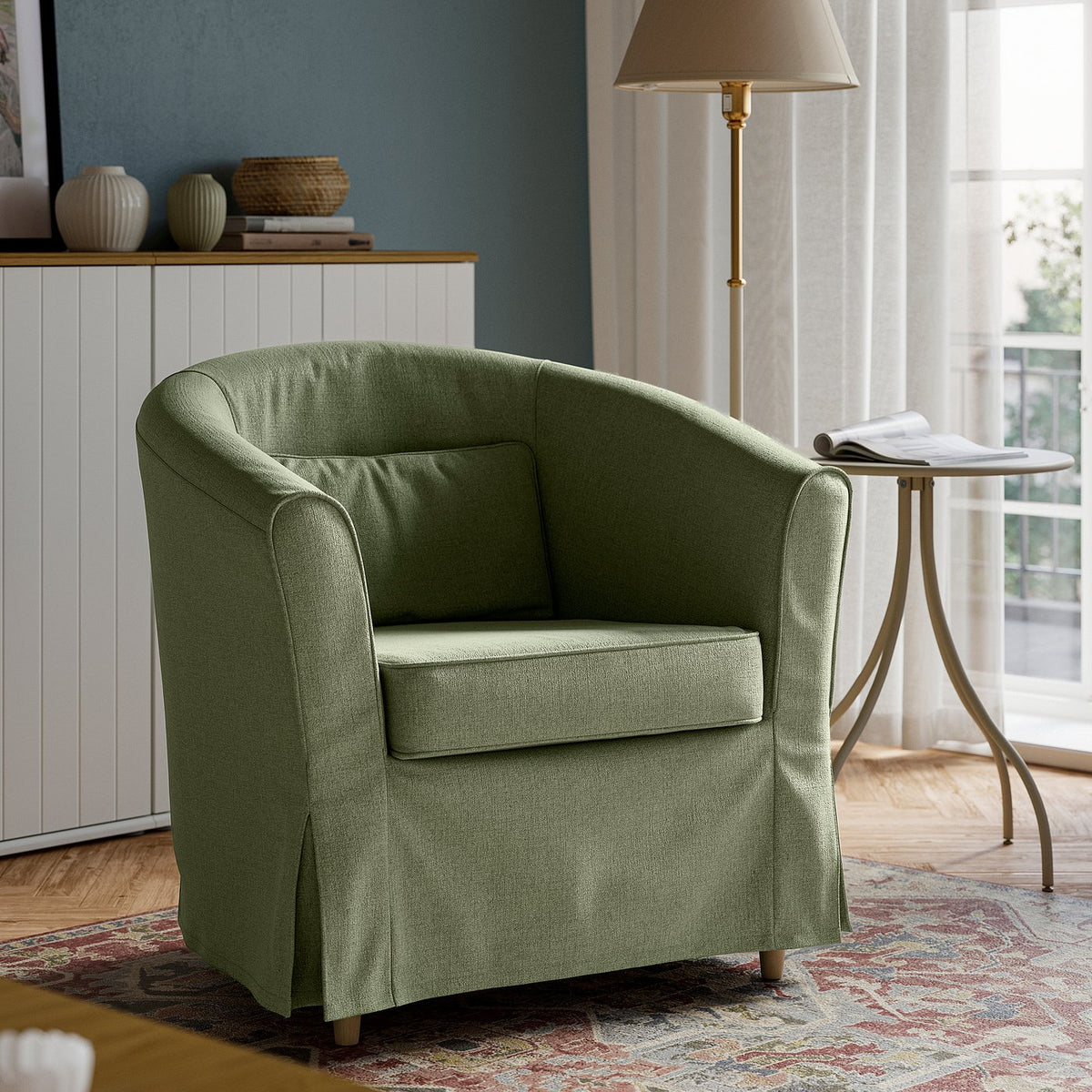 TULLSTA armchair, Naggen grey-green, 79x78x69 cm