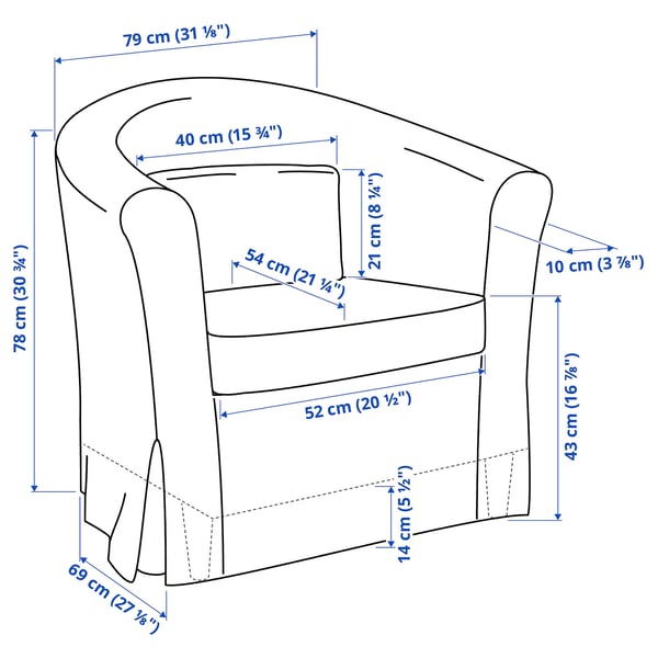 TULLSTA armchair, Nordvalla medium grey, 79x78x70 cm