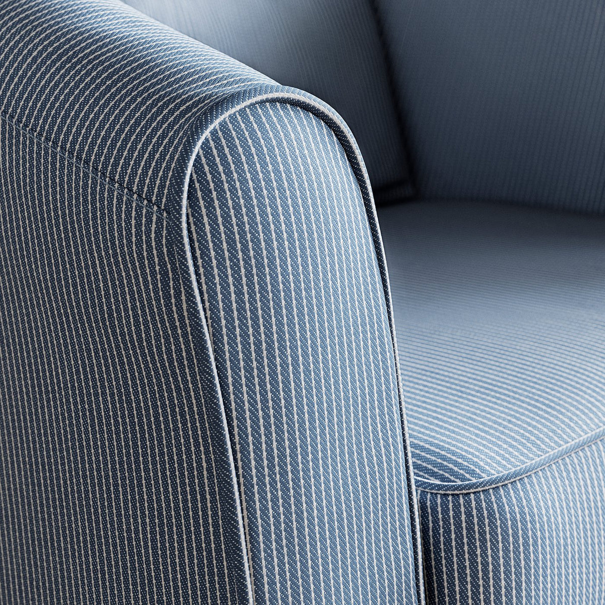 TULLSTA armchair, Sjölyckan dark blue/beige stripe, 79x78x69 cm
