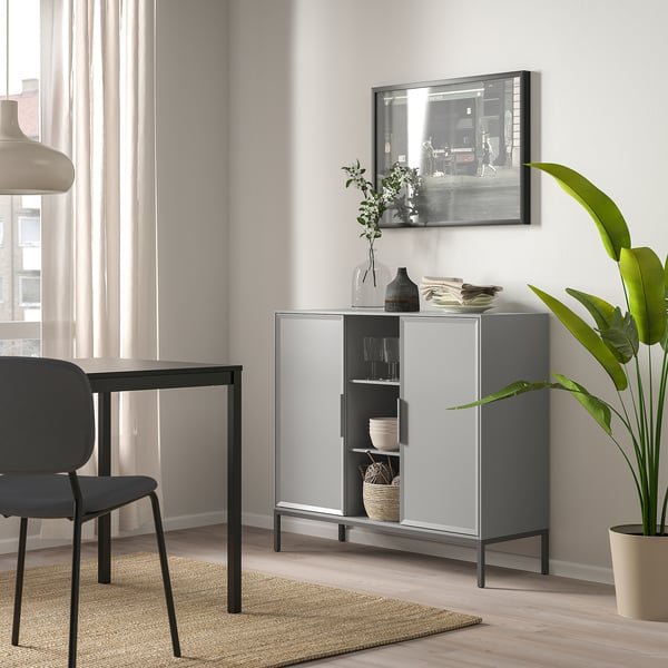 TULLSTORP - TULLSTORP Cabinet, grey, 99x35x89 cm