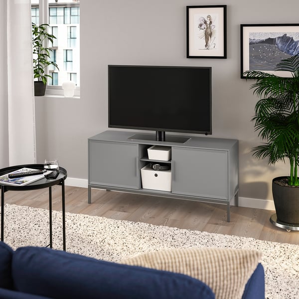 TULLSTORP - TULLSTORP TV bench, grey, 114x35x53 cm