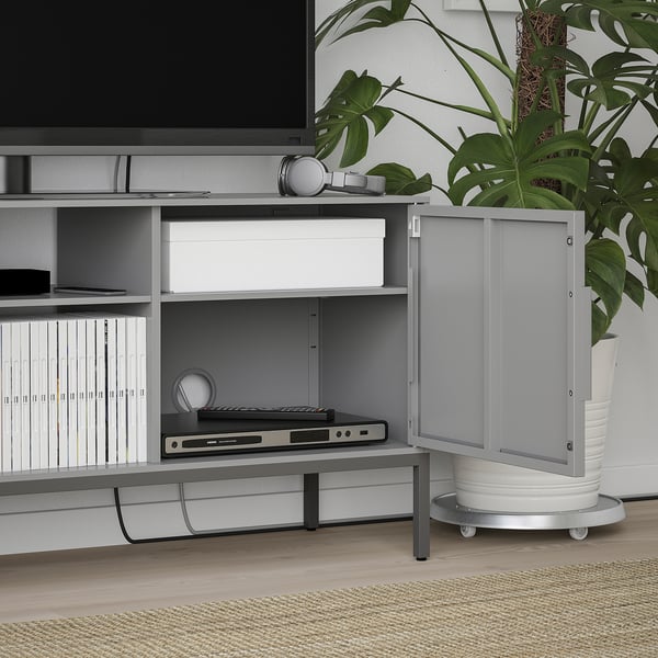 TULLSTORP - TULLSTORP TV bench, grey, 114x35x53 cm