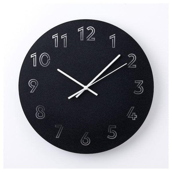 Ikea TUNNIS - Wall clock, black, 30 cm