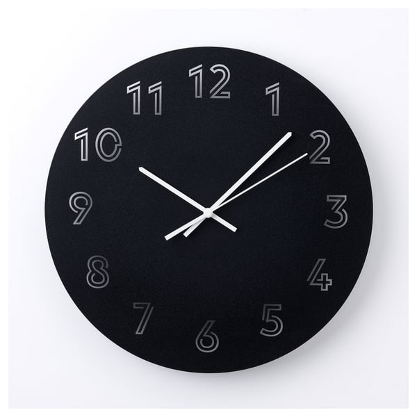 TUNNIS - TUNNIS Wall clock, black, 30 cm