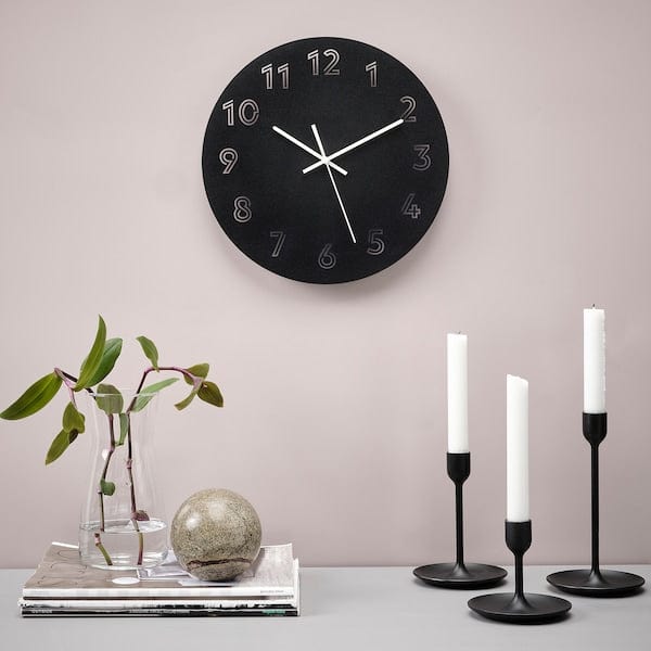 Ikea TUNNIS - Wall clock, black, 30 cm