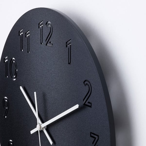 Ikea TUNNIS - Wall clock, black, 30 cm