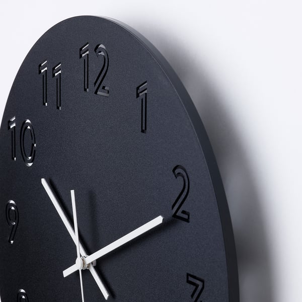 TUNNIS - TUNNIS Wall clock, black, 30 cm
