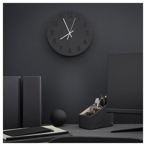 Ikea TUNNIS - Wall clock, black, 30 cm