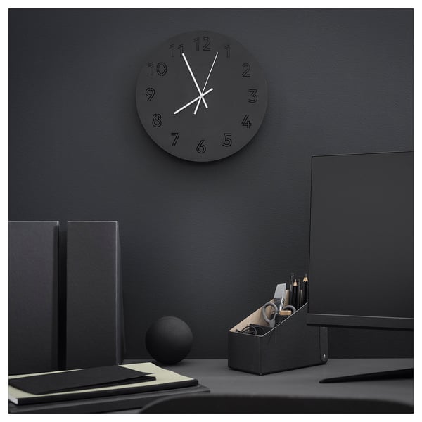 TUNNIS - TUNNIS Wall clock, black, 30 cm
