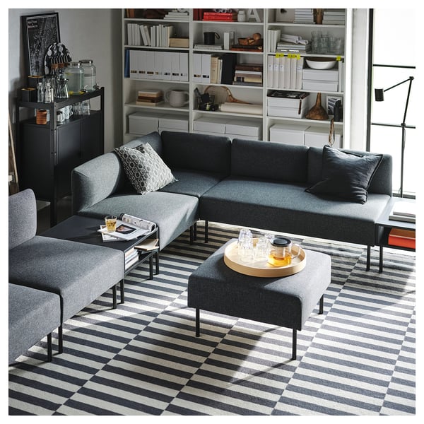 TUNSTA - TUNSTA Side table, anthracite, 70x50 cm