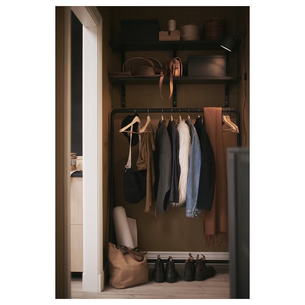 TURBO clothes rack, in/outdoor, black, 117x59 cm