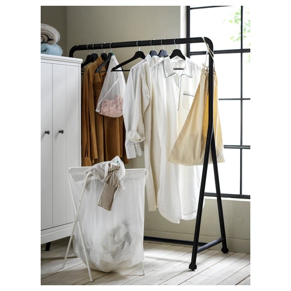 TURBO clothes rack, in/outdoor, black, 117x59 cm