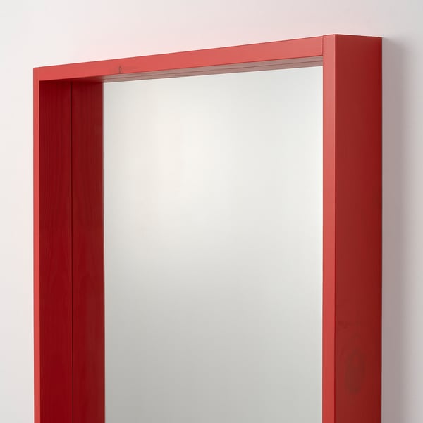 TURBOKASTANJ - TURBOKASTANJ Mirror, red, 75x75 cm