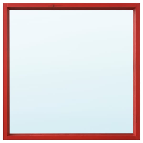 TURBOKASTANJ - TURBOKASTANJ Mirror, red, 75x75 cm
