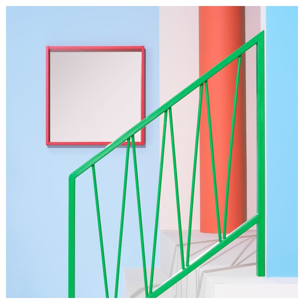 TURBOKASTANJ mirror, red, 75x75 cm