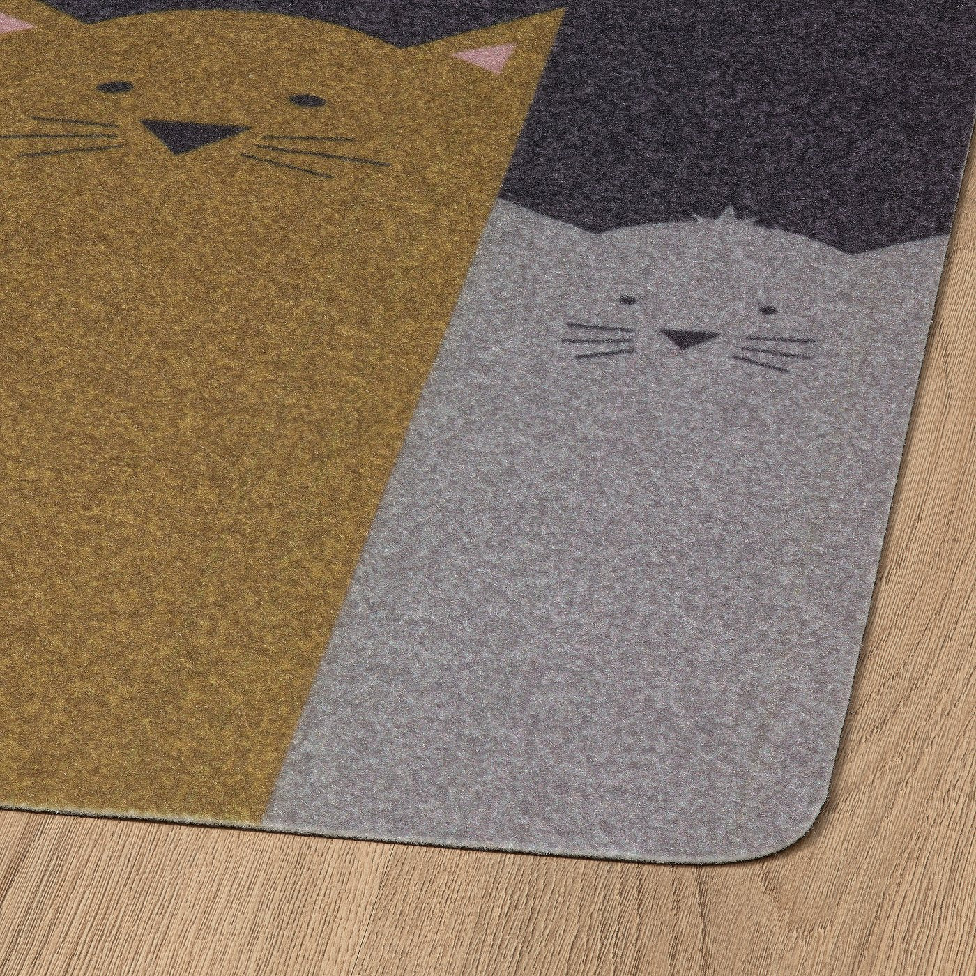 TURISTVÄG door mat, indoor, cat pattern, 40x60 cm