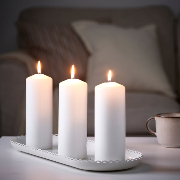 TURTURDUVA candle base, off-white, 45x17 cm