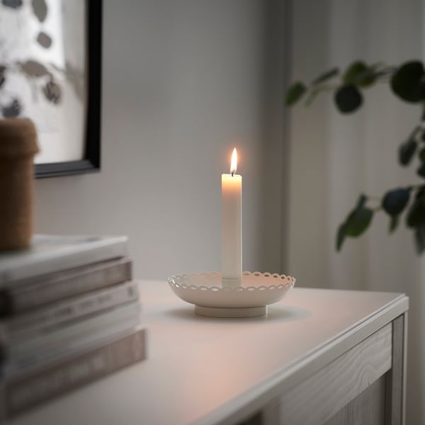 TURTURDUVA candlestick, off-white, 4 cm