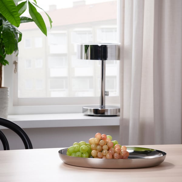 TUVHÄTTA serving plate, stainless steel, 32 cm