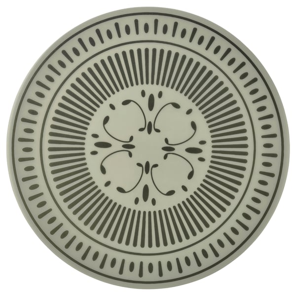 TUVIRIS - TUVIRIS Place mat, grey-green/patterned plastic, 37 cm