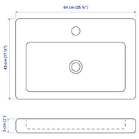 TVÄLLEN - 1-tub washbasin, 64x43x5 cm