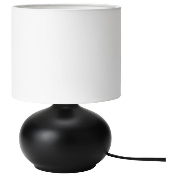 TVÄRFOT table lamp, black/white, 7 cm