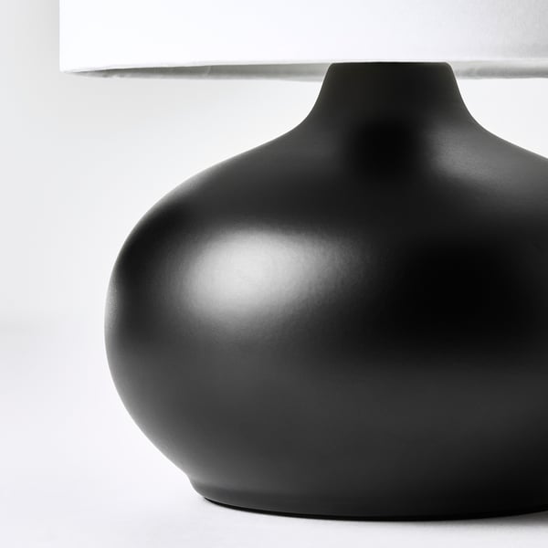 TVÄRFOT table lamp, black/white, 7 cm