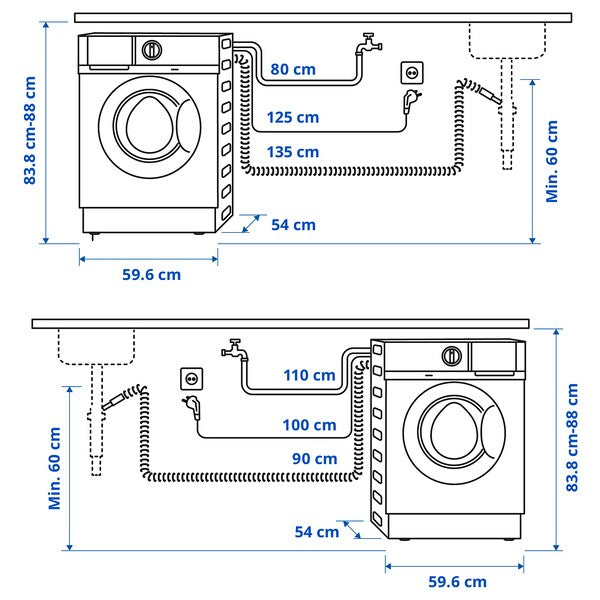 TVÄTTAD - Integrated washing machine, white