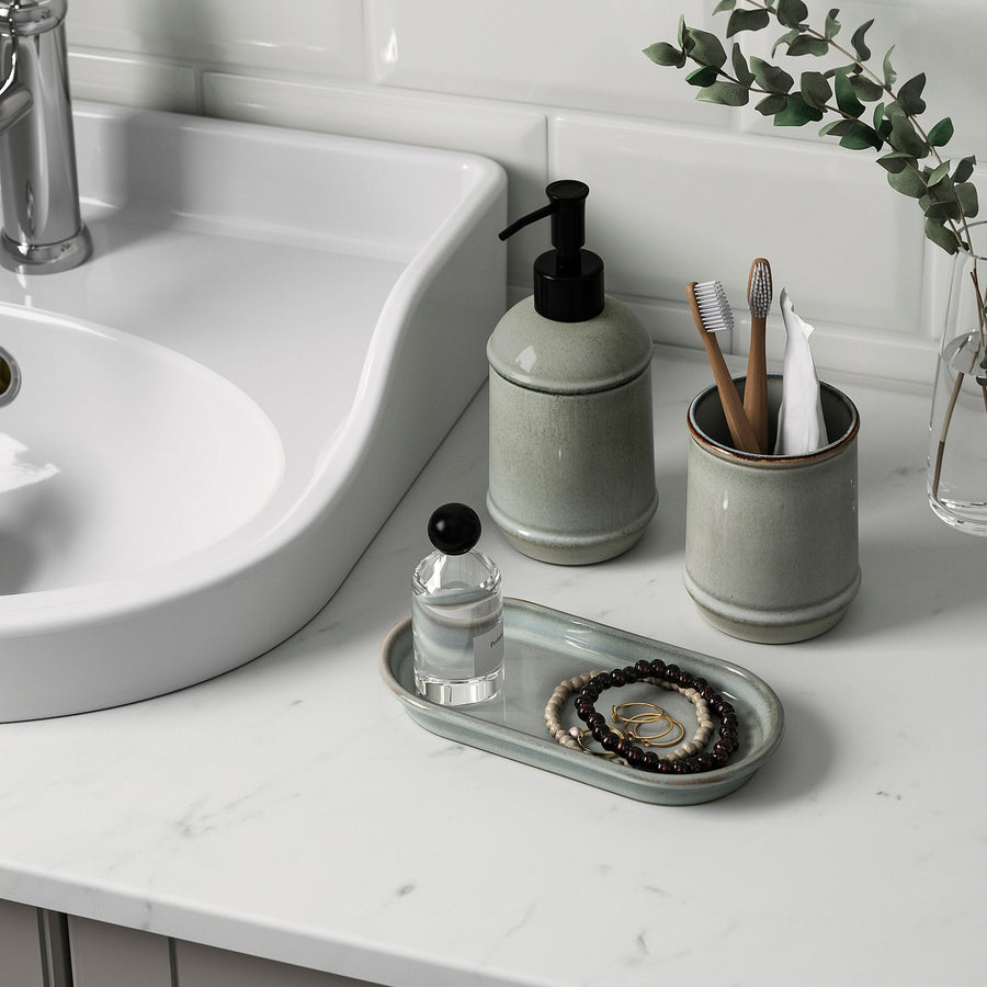 TVÅLSJÖN 3-piece bathroom set, grey